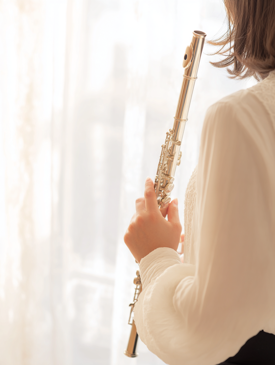 フルートを持つ女性