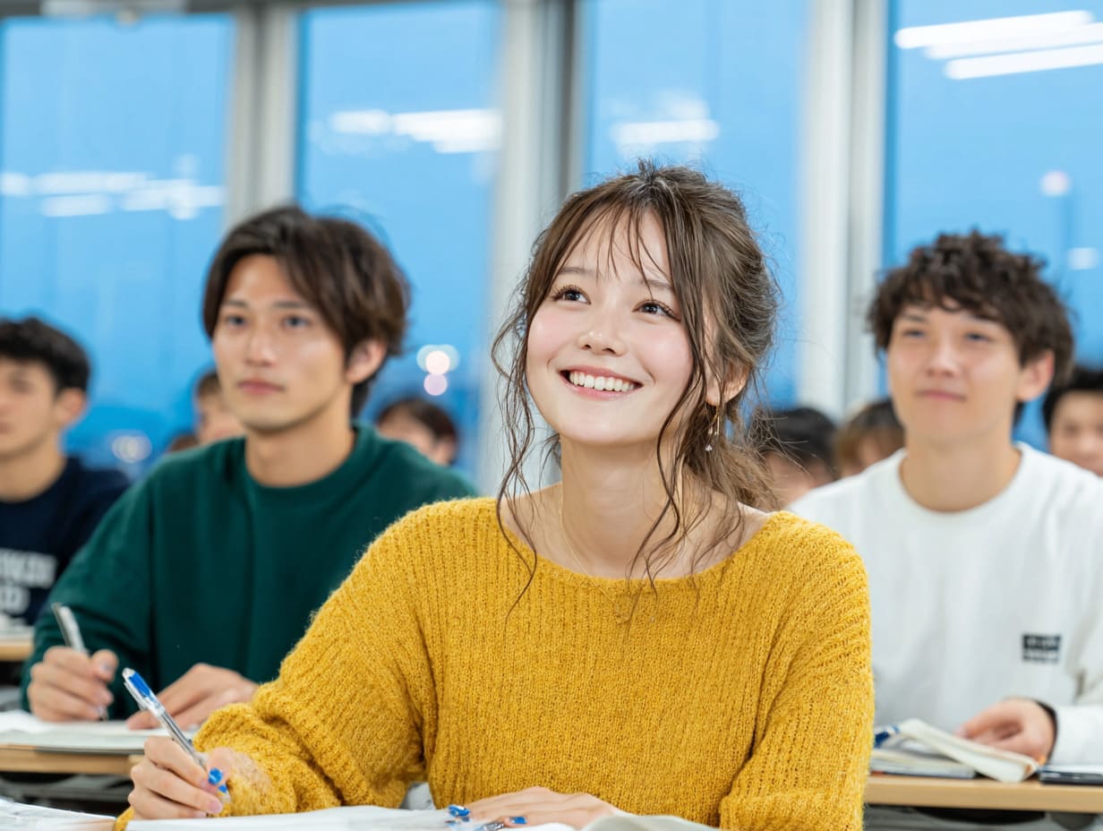 授業を受けている女性