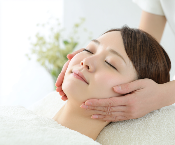 フェイシャルエステを受ける女性