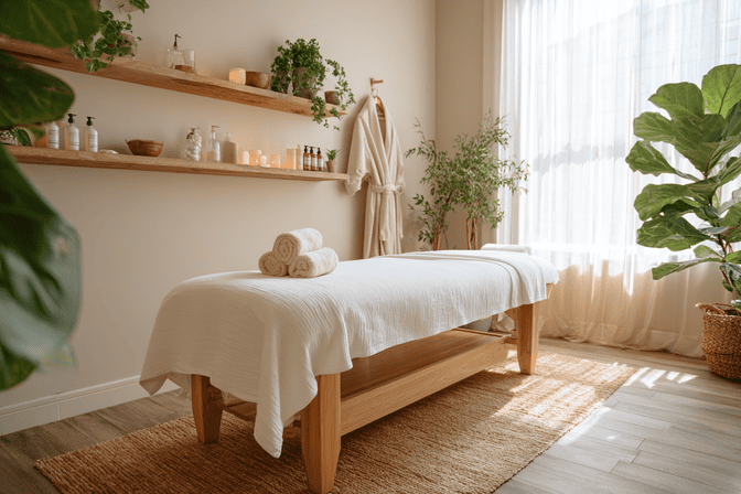 ナチュラルな施術室